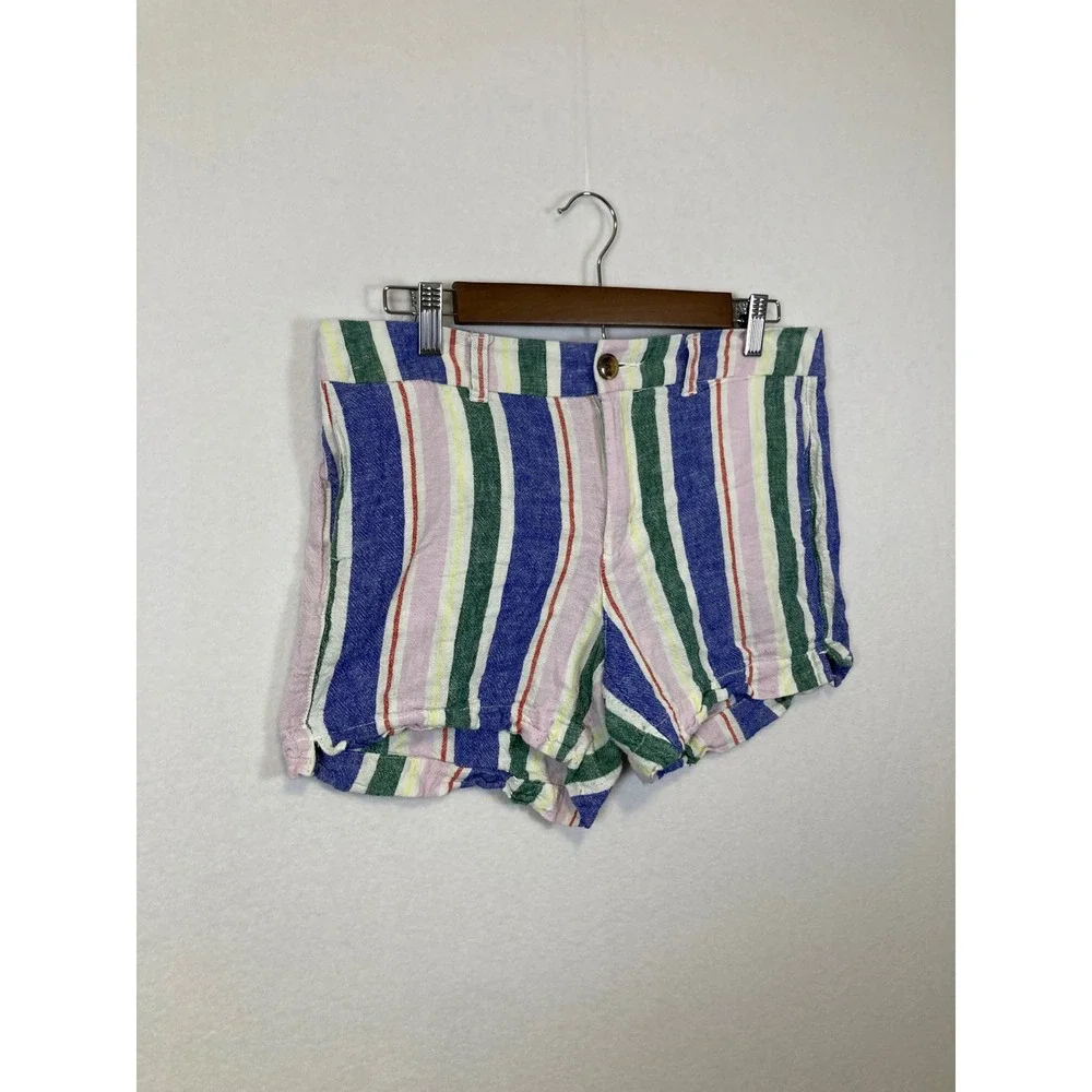 Old Navy‎ Striped Everyday Shorts Women Size 8 Blue Pink Green White Casual